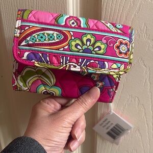 Vera Bradley Euro Wallet Pink Swirls